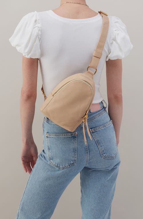 Hobo Fern Leather Sling Bag In Linen