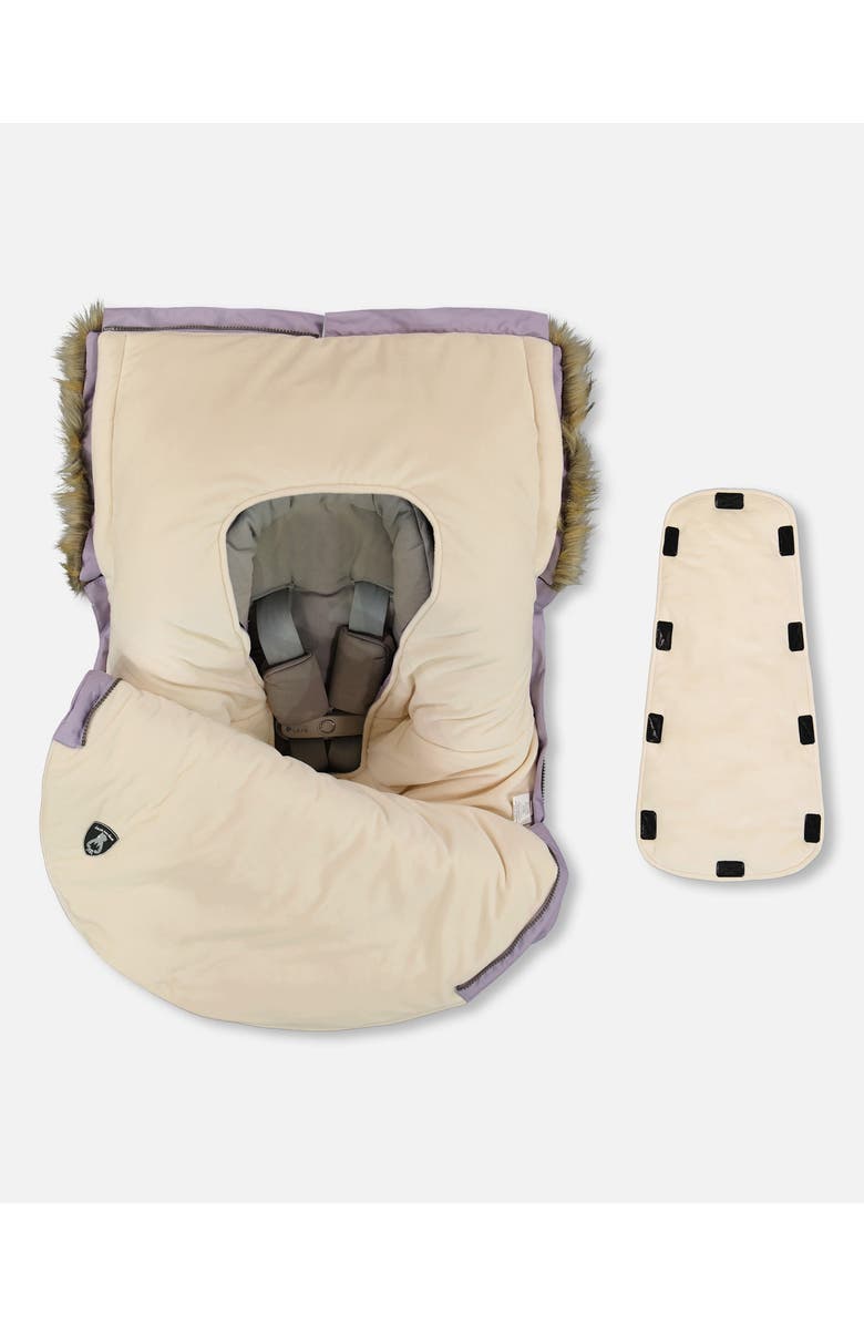 Deux par Deux Girl Bunting Bag Designed for Car Seat and Stroller, Alternate, color, Purple Gray