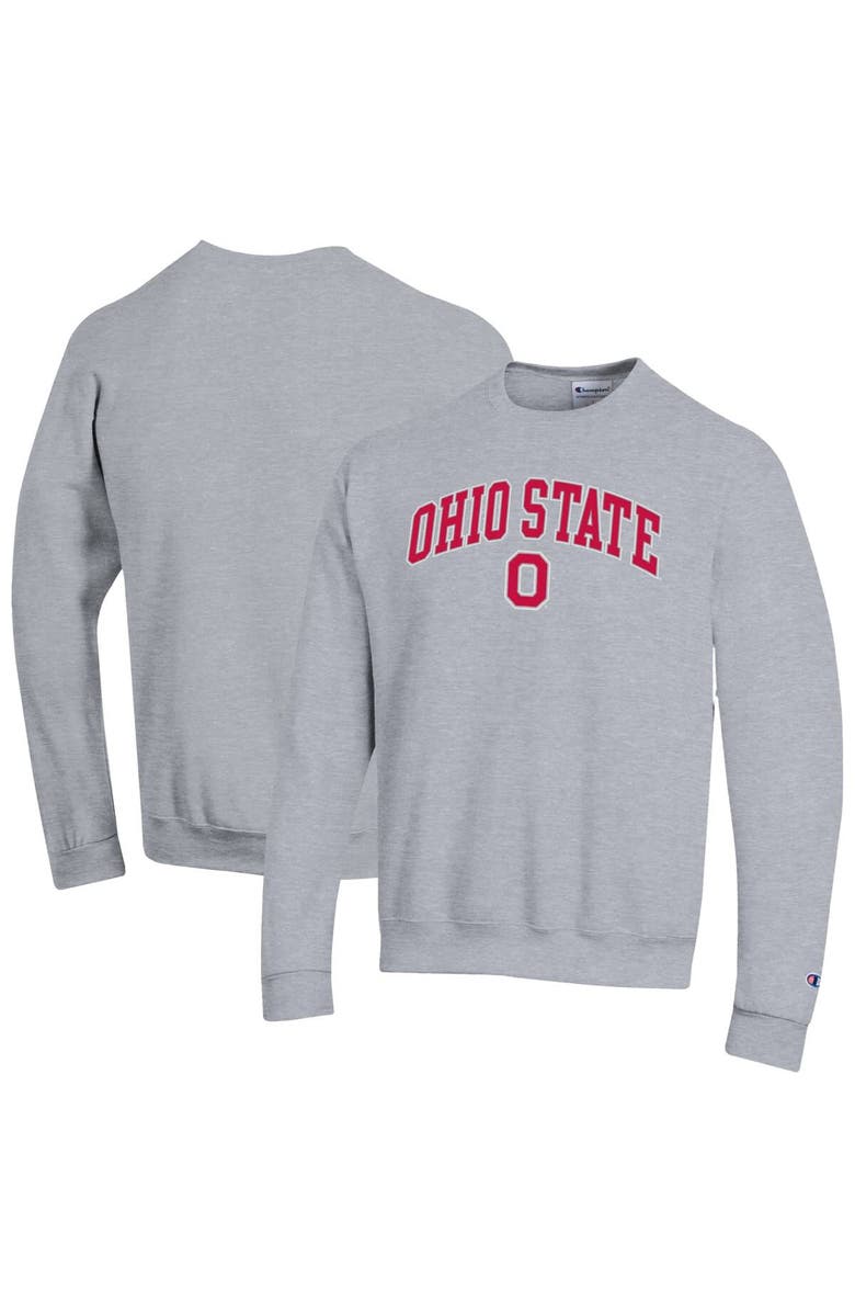 Champion Men's Champion  Heather Gray Ohio State Buckeyes Arch Over Logo Pullover Sweatshirt, Main, color, Heather Gray