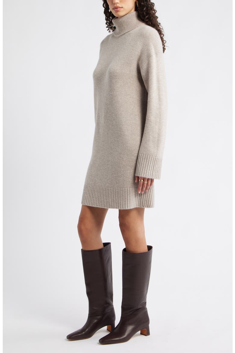 Long Sleeve Wool & Cashmere Sweater Dress, Alternate, color, TAN ETHEREA HEATHER