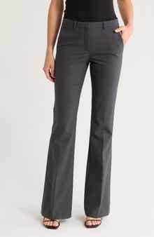 Theory Demitria Stretch Virgin Wool Flare Pants