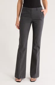 Theory Demitria Stretch Virgin Wool Flare Pants