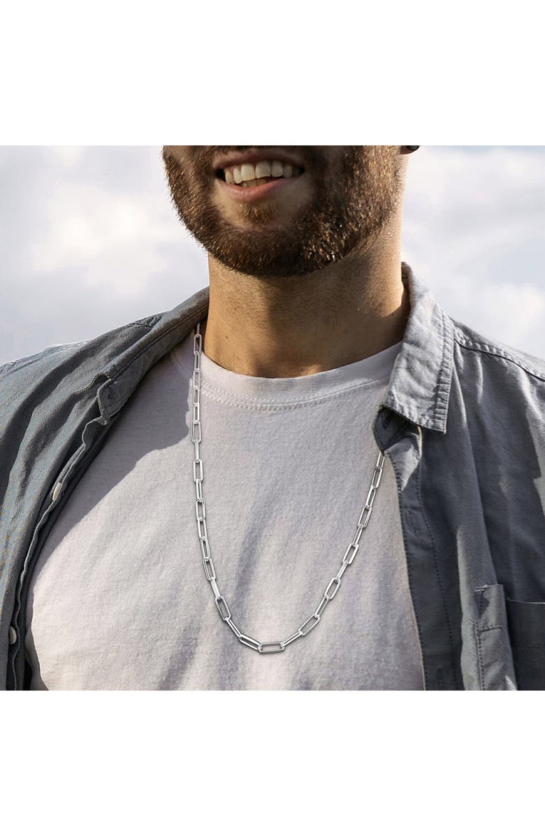 DELMAR Sterling Silver Paper Clip Chain Necklace, Alternate, color, Silver