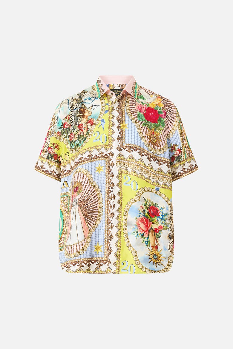 Short Sleeve Oversized Shirt, Main, color, Painted Prayers