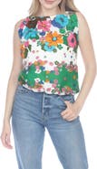 RAIN AND ROSE Floral Print Sleeveless Top