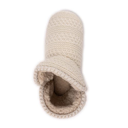 Muk Luks Leigh Bootie Slipper In Neutral