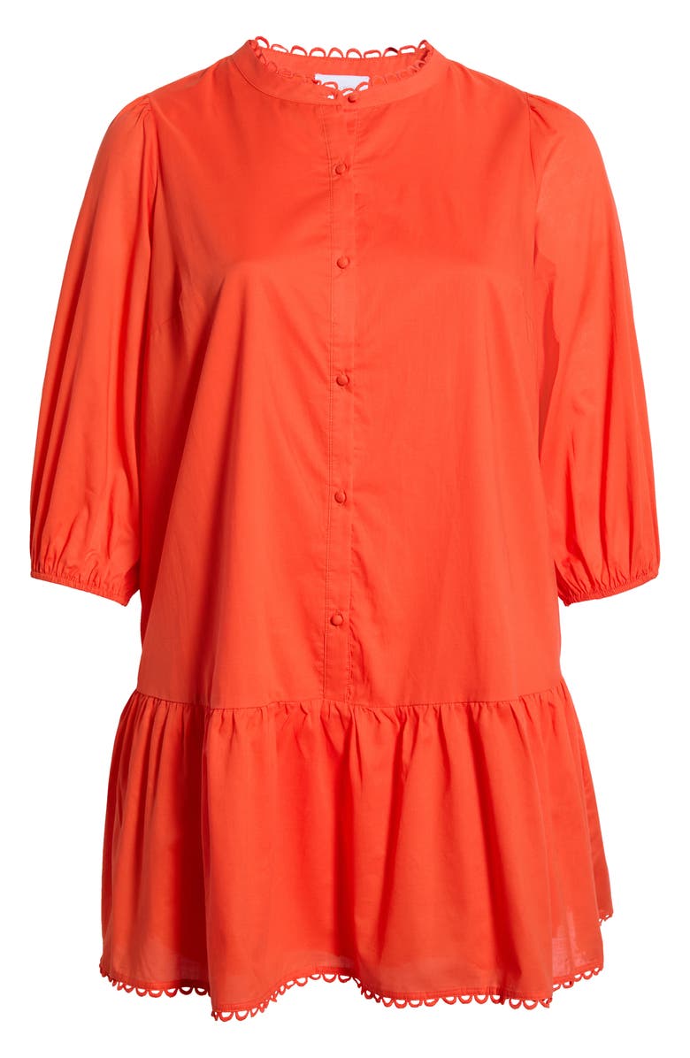 SUGARLIPS Yamila Ruffle Cotton Minidress, Main, color, Tomato