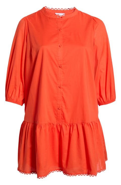 Yamila Ruffle Cotton Minidress (Plus)