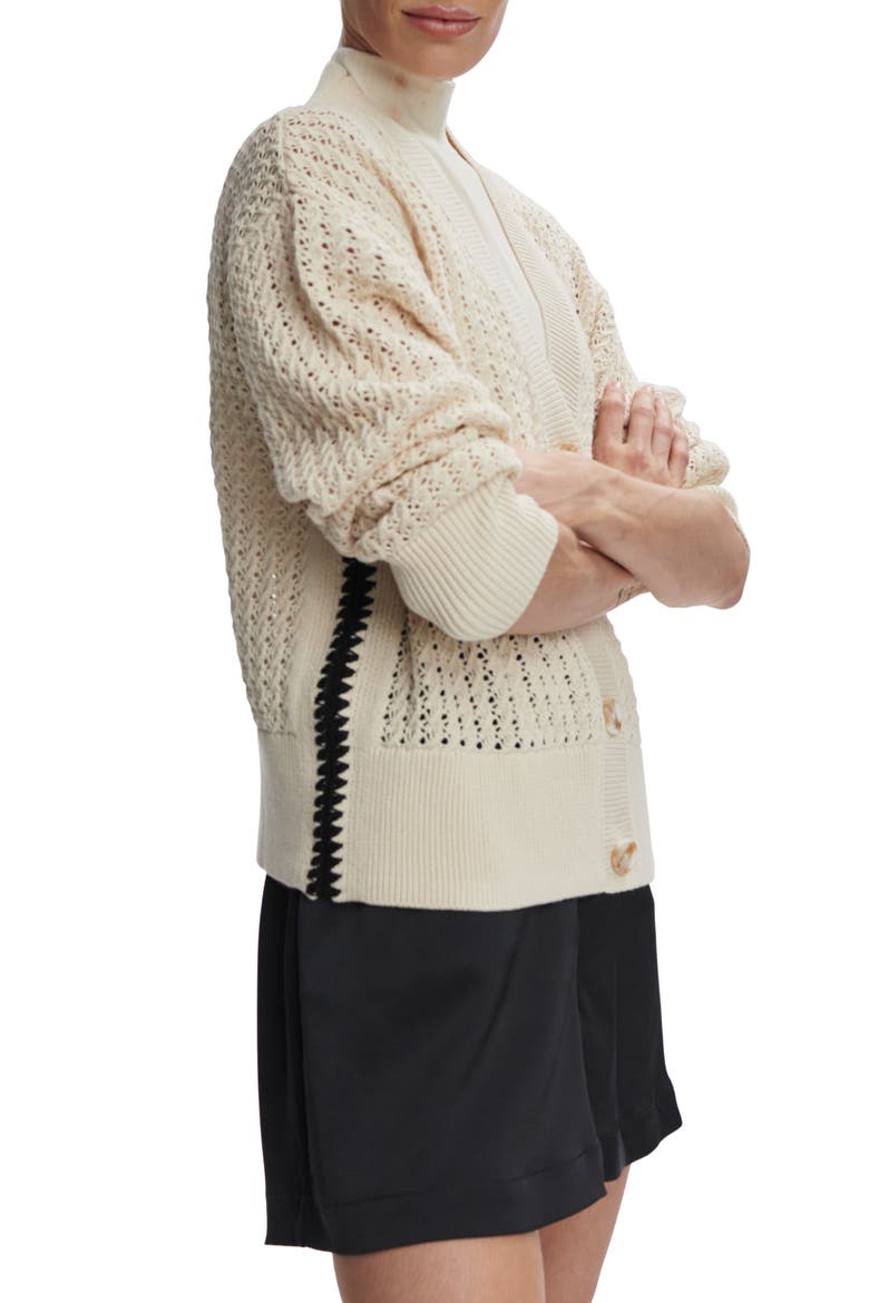 Astell Open Stitch Cardigan, Alternate, color, BIRCH