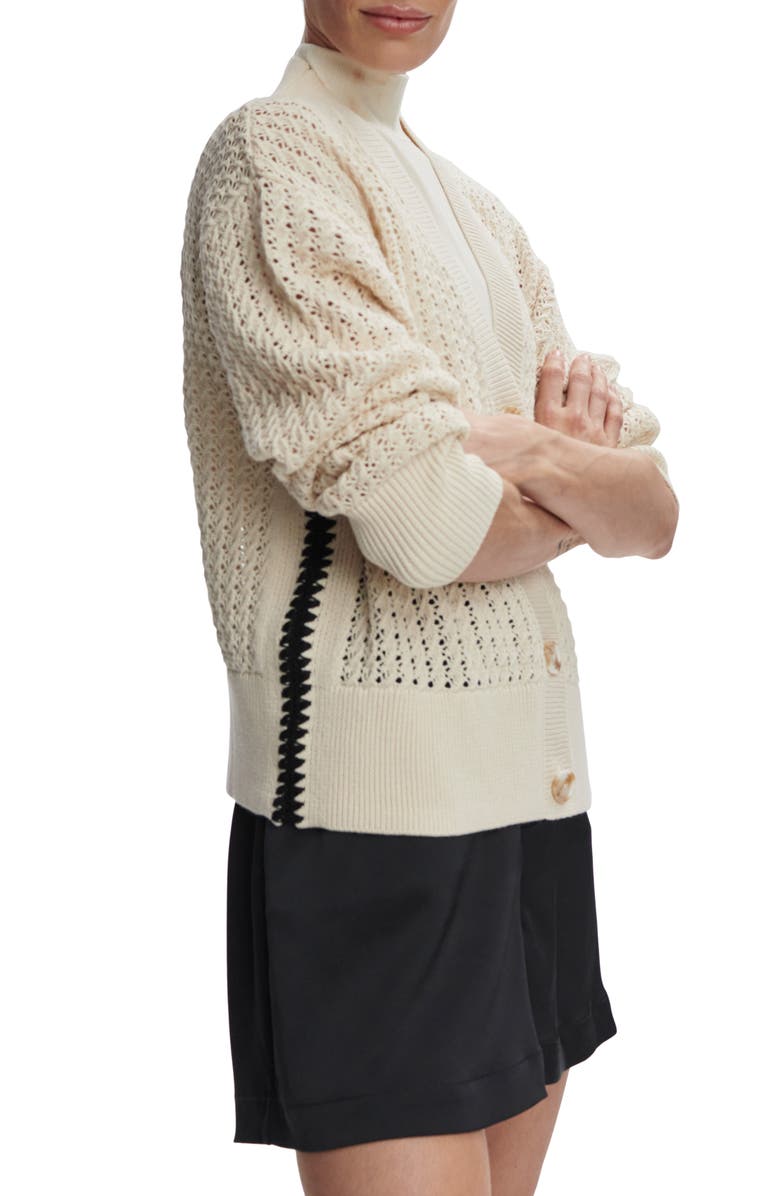 Varley Astell Open Stitch Cardigan, Alternate, color, Birch