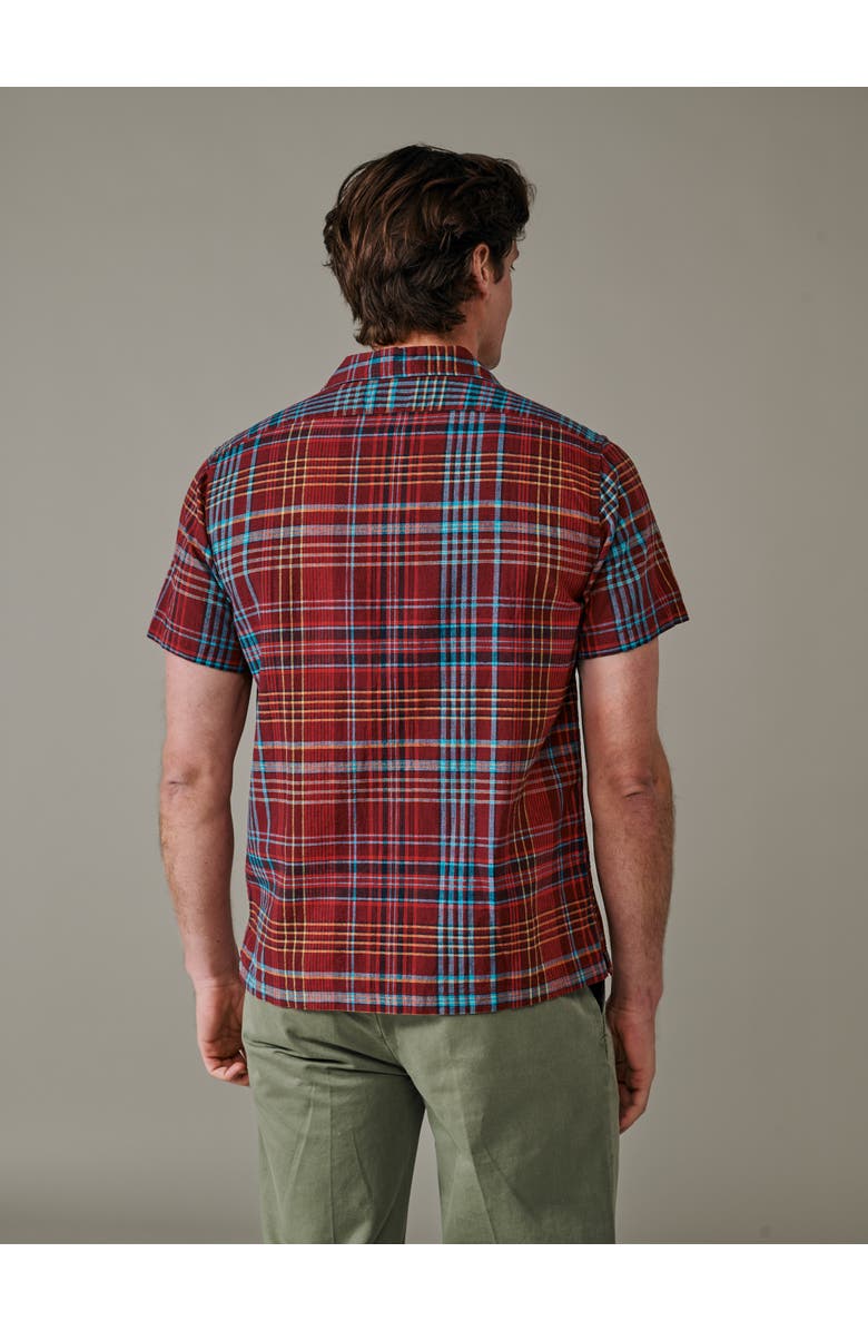 Aubin Abbots Cuban Collar Shirt, Alternate, color, Red Check