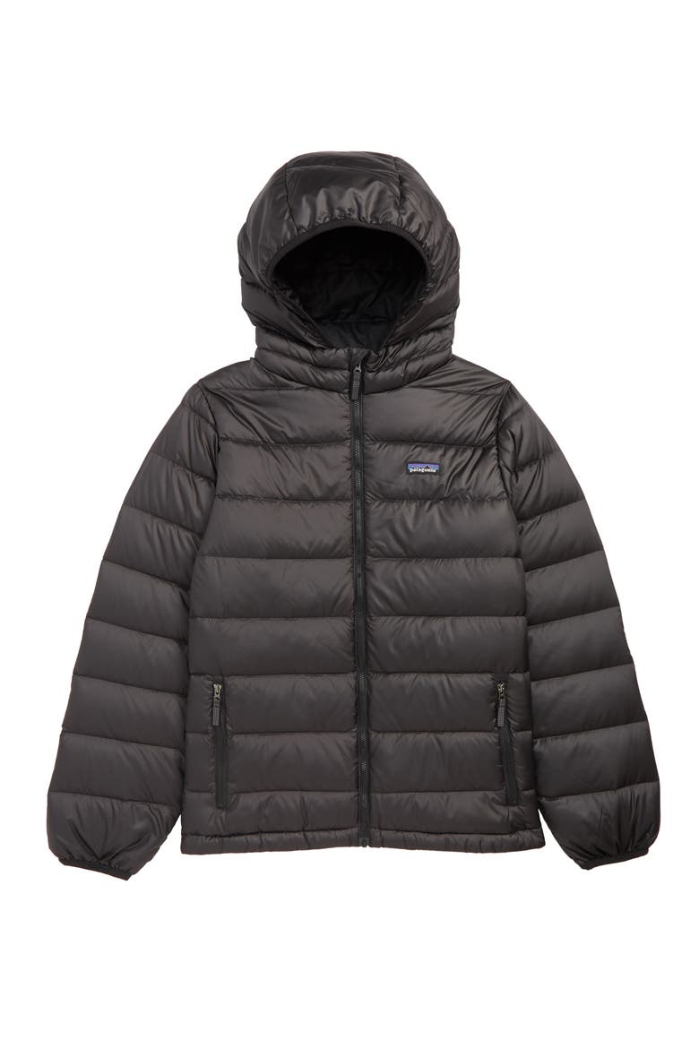 Hooded Down Jacket, Main, color, BLACK