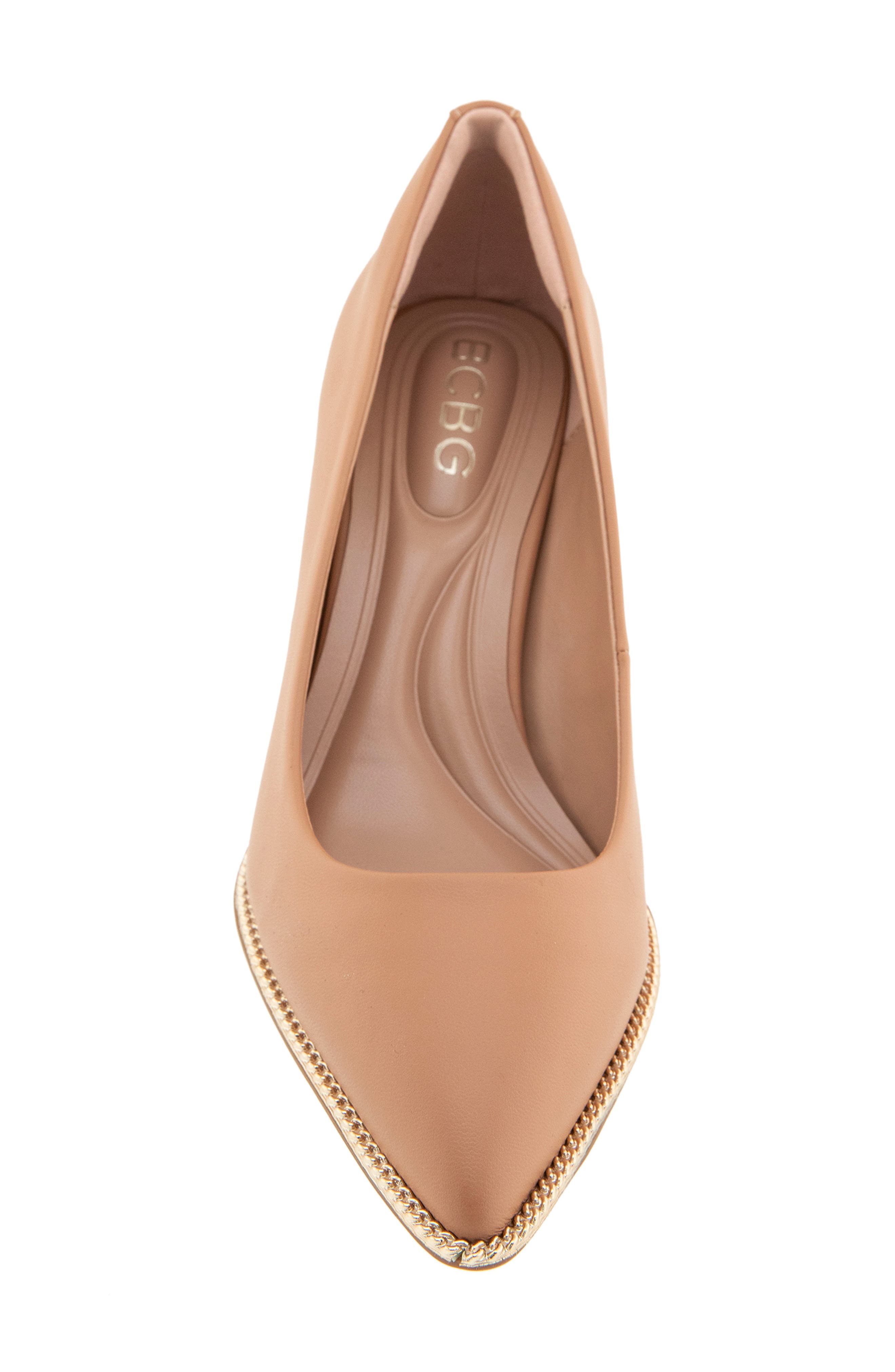 Clara Chain Pointed Toe Pump, Alternate, color, TAN