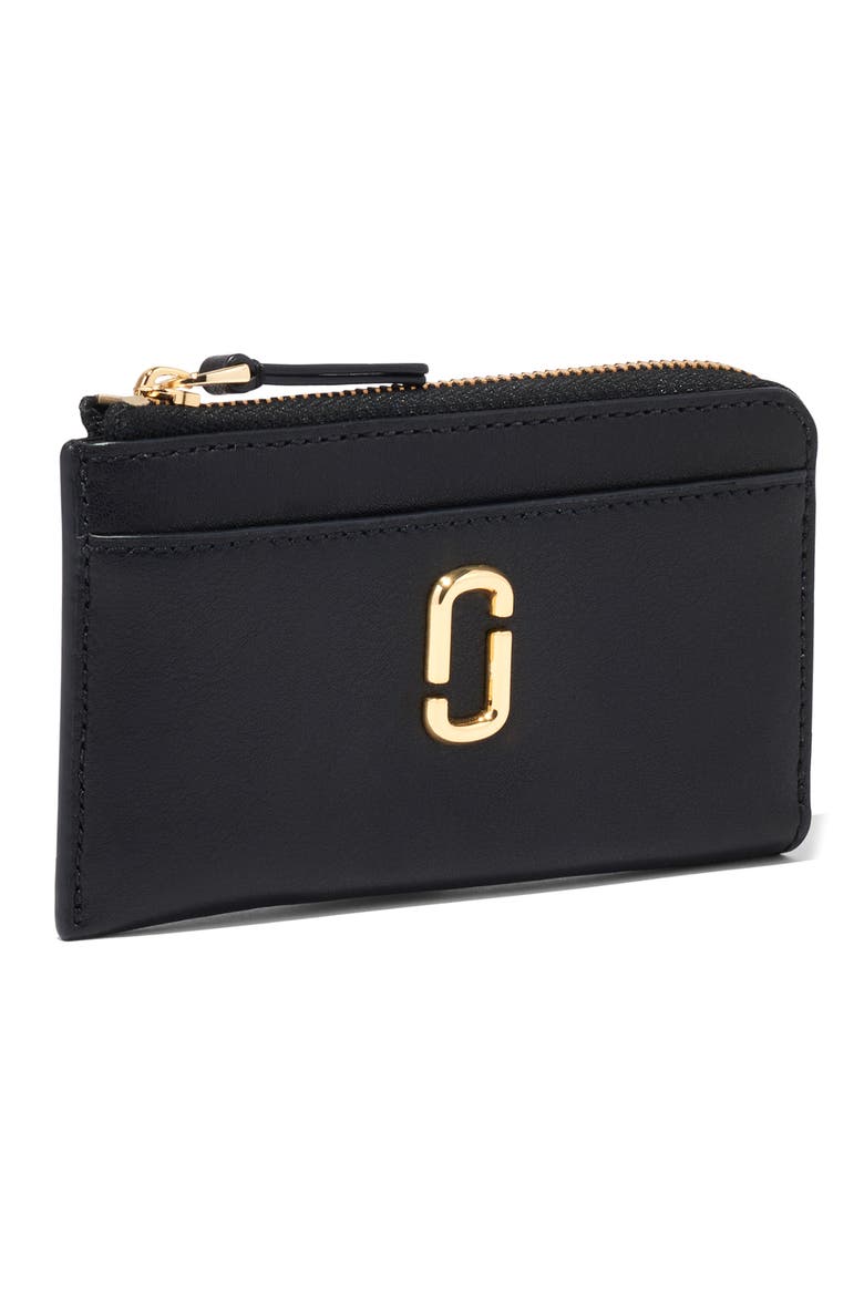 The J Marc Top Zip Card Case, Alternate, color, BLACK