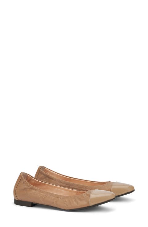 Naomi Quilted Cap Toe Ballet Flat (Women)