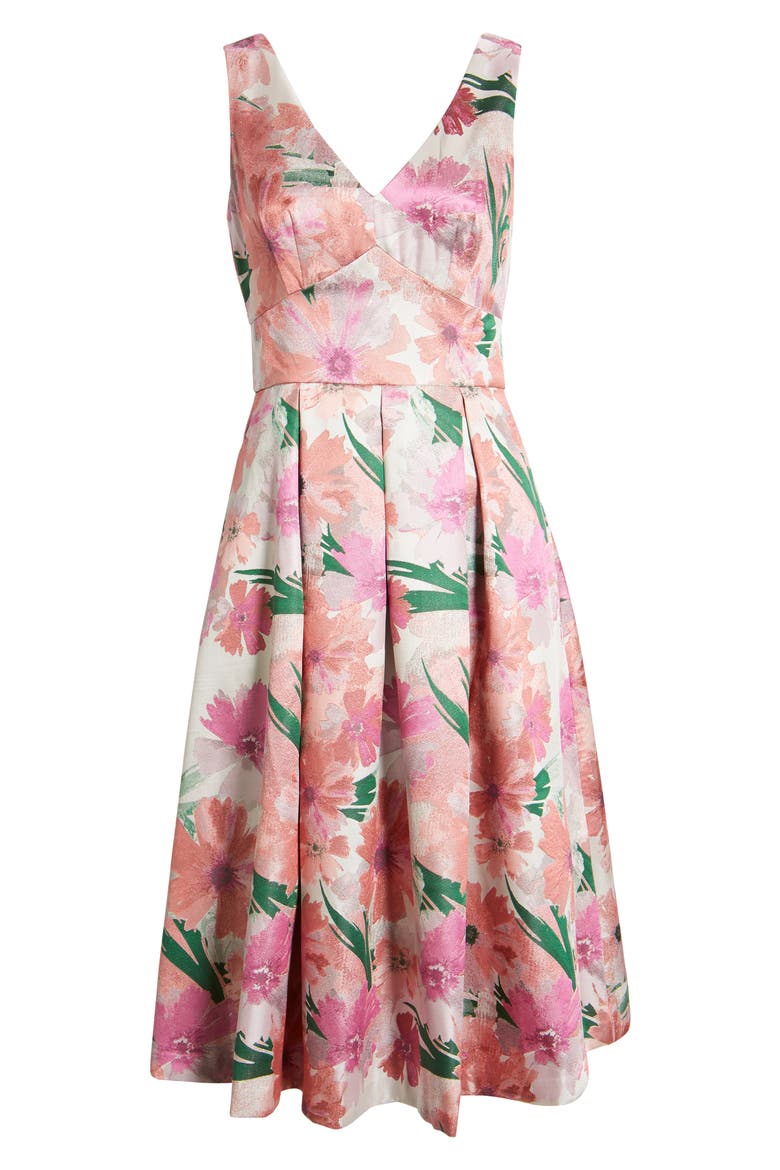 Floral Sleeveless Fit & Flare Dress, Alternate, color, PNK