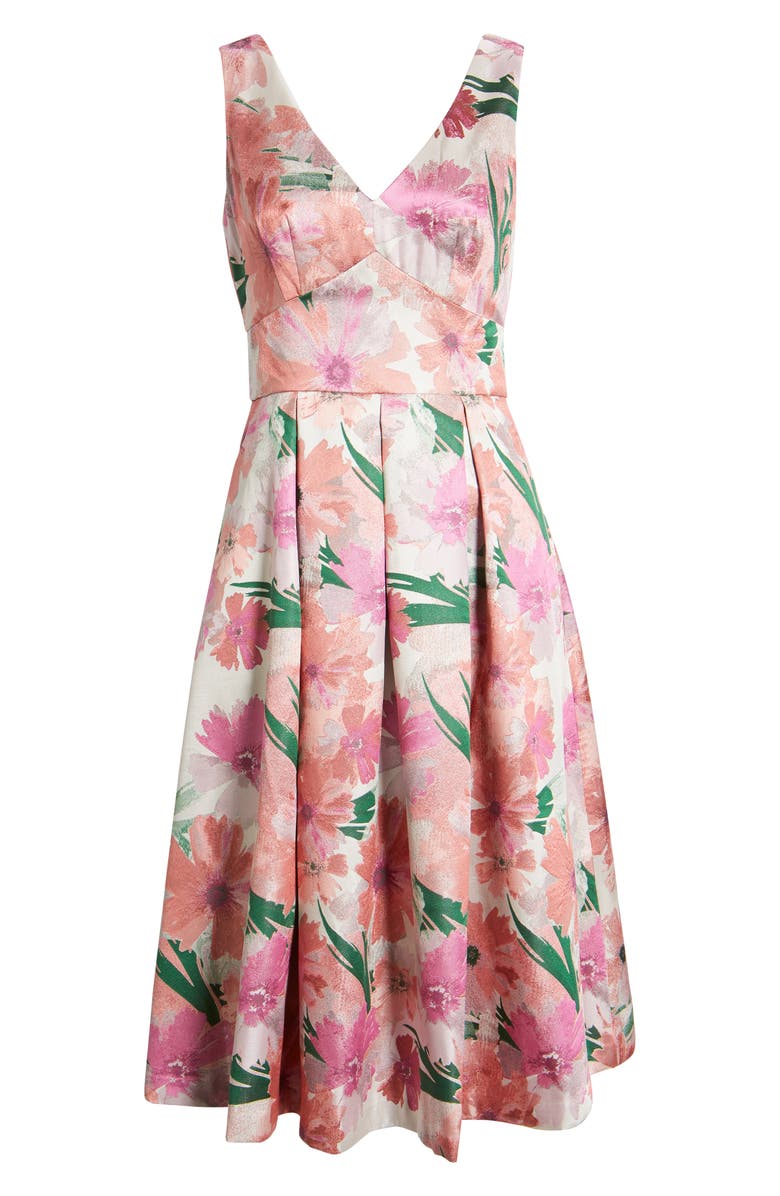 Eliza J Floral Sleeveless Fit & Flare Dress, Alternate, color, 