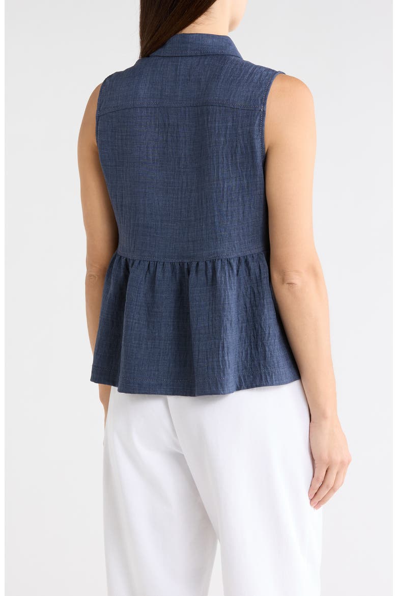 Sleeveless Peplum Top, Alternate, color, INDIGO