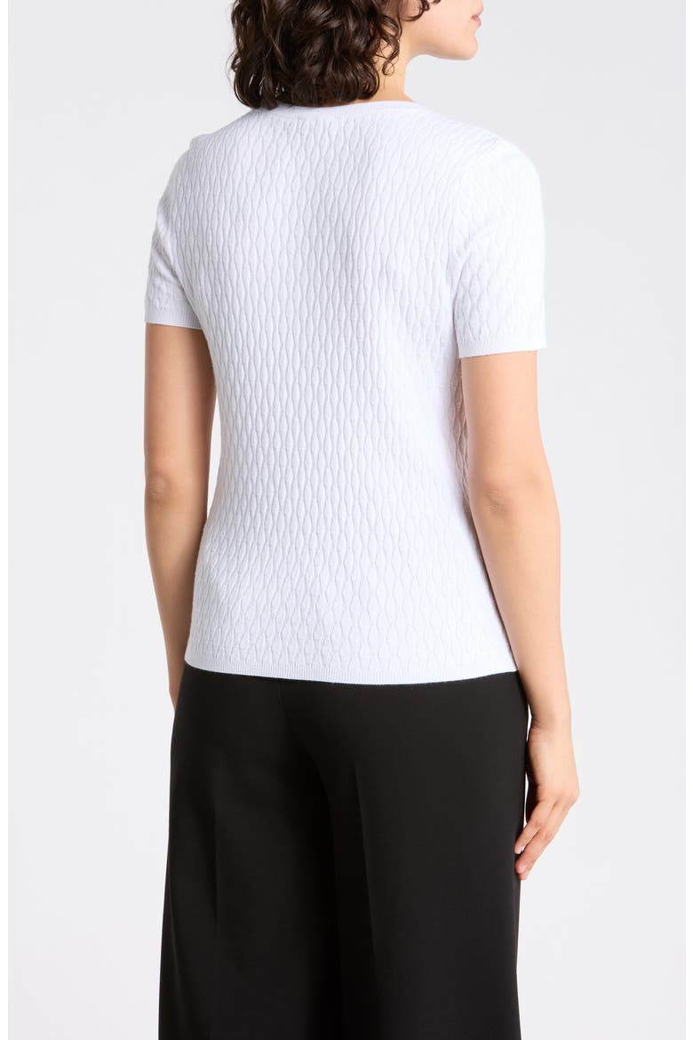 Textured Short Sleeve Sweater, Alternate, color, WHITE