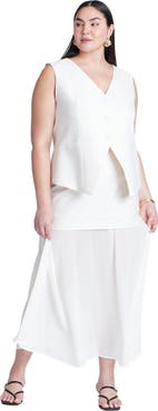 ELOQUII Mixed Media Skirt