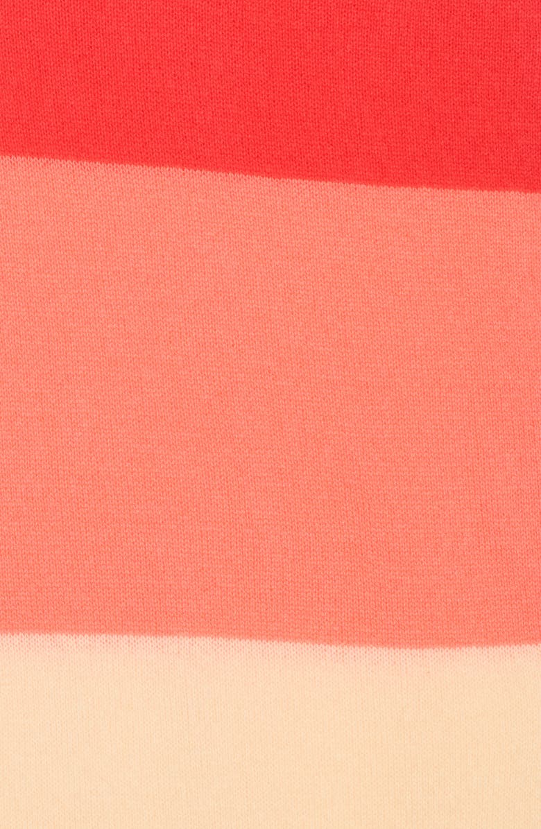 Portolano Colorblock Asymmetrical Hem Poncho, Alternate, color, Cherry/ Lobster/ Vanilla