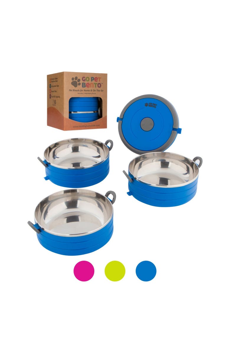 Healthy Human Travel Dog Bowls, Set of 3 Interlocking Bowls, Alternate, color, Multicolored
