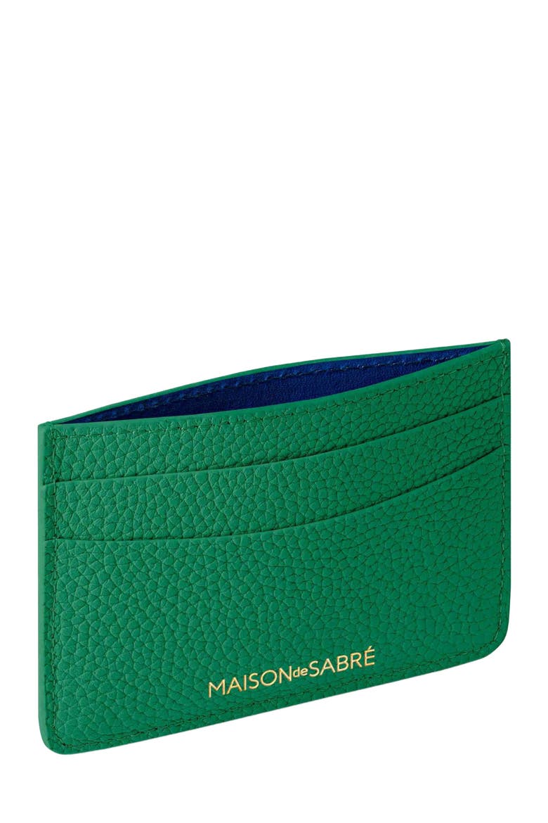 Leather Card Holder, Alternate, color, Emerald Green
