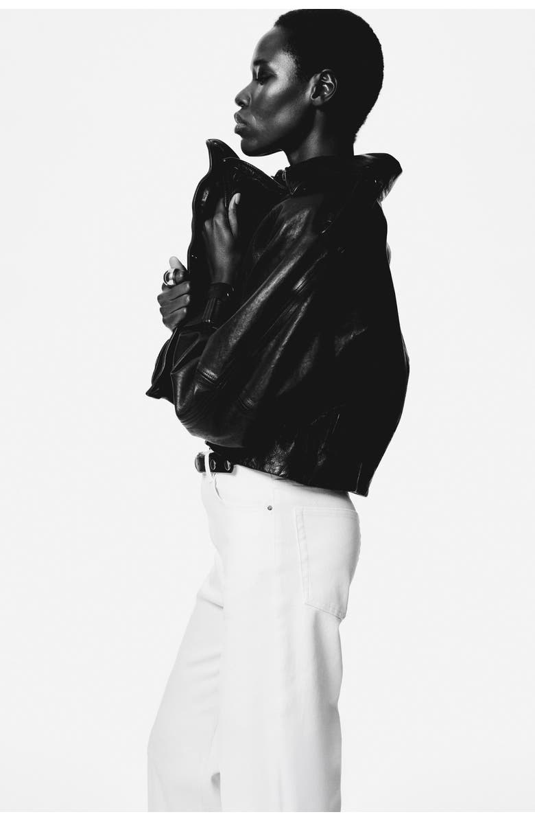 H&M Belted bootcut pants, Alternate, color, White