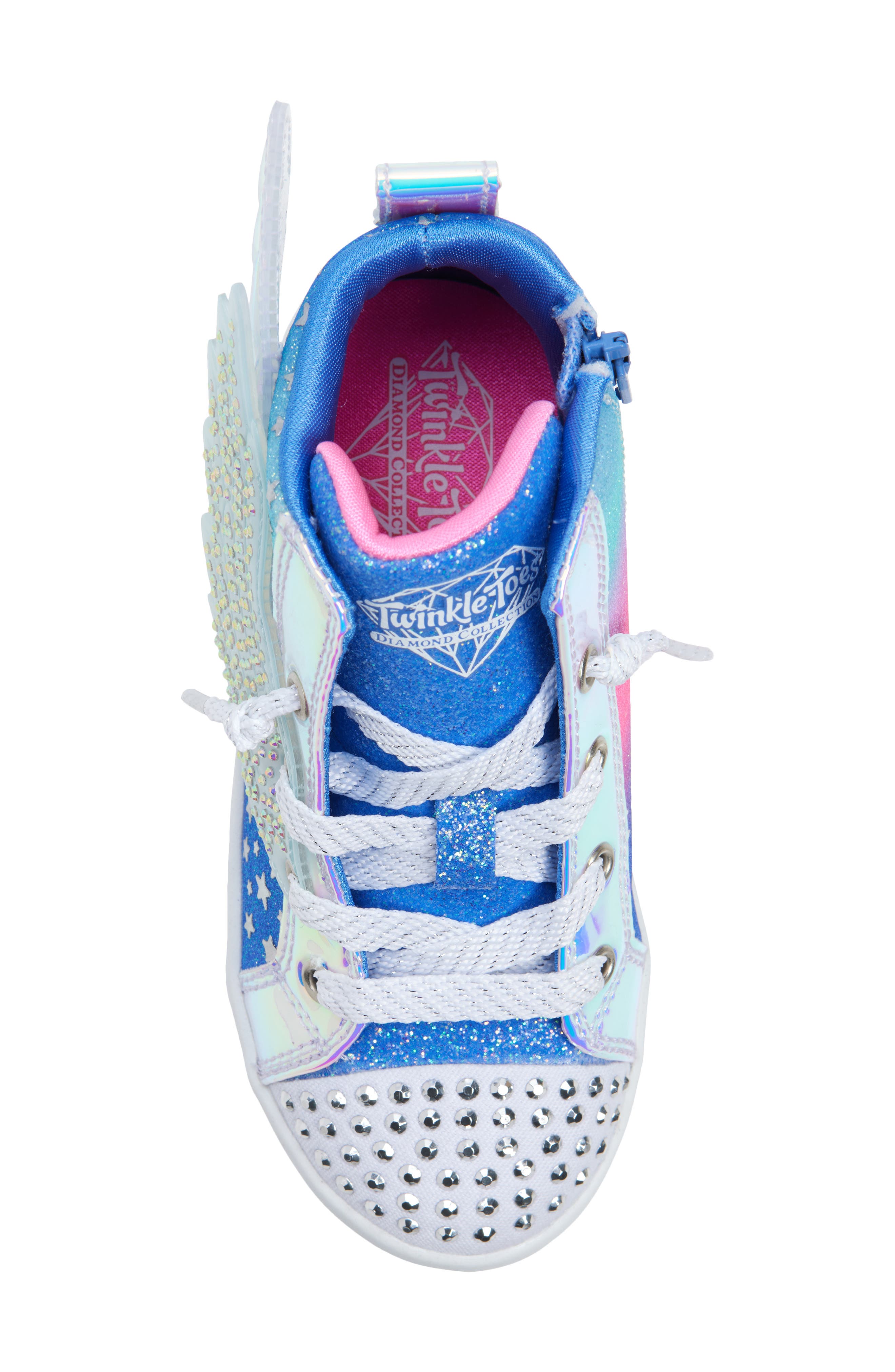 SKECHERS Kids' Twi-Lites 2.0 Light Up High Top Sneaker, Alternate, color, Blue/ Multi