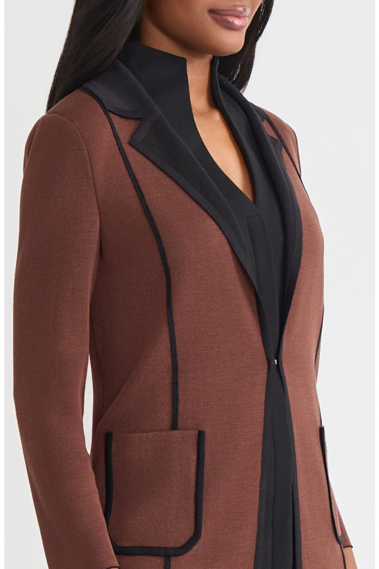 Hertiage Two-Tone Knit Jacket, Alternate, color, Truffle/Black