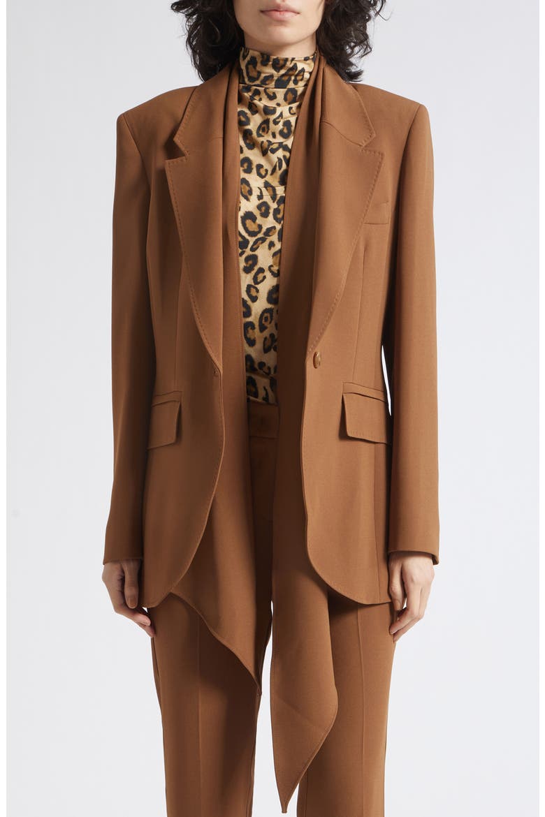 Peak Lapel Structured Blazer, Main, color, CAMEL