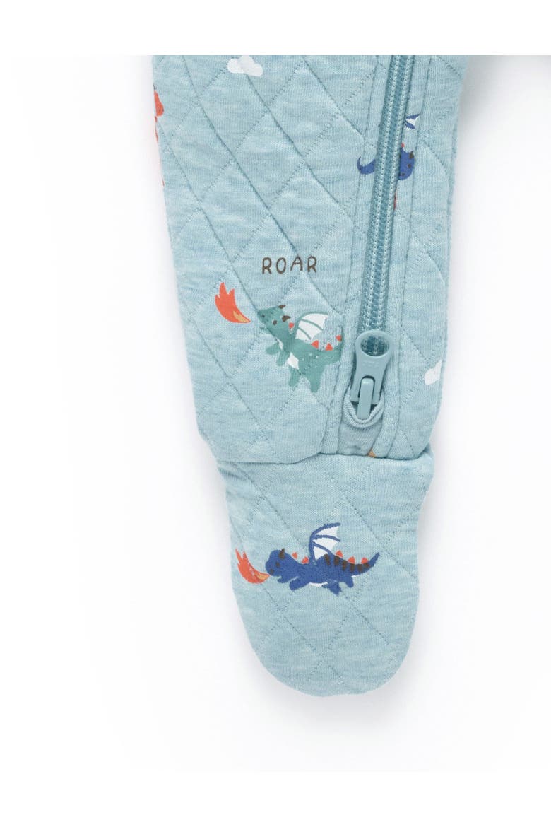 Baby Boy's Quilted Footie, Alternate, color, Dragon Print