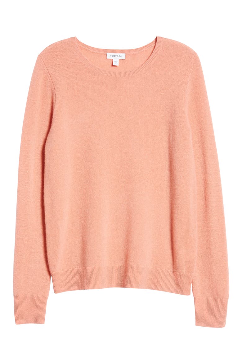 Cashmere Crewneck Sweater, Alternate, color, PINK DAWN