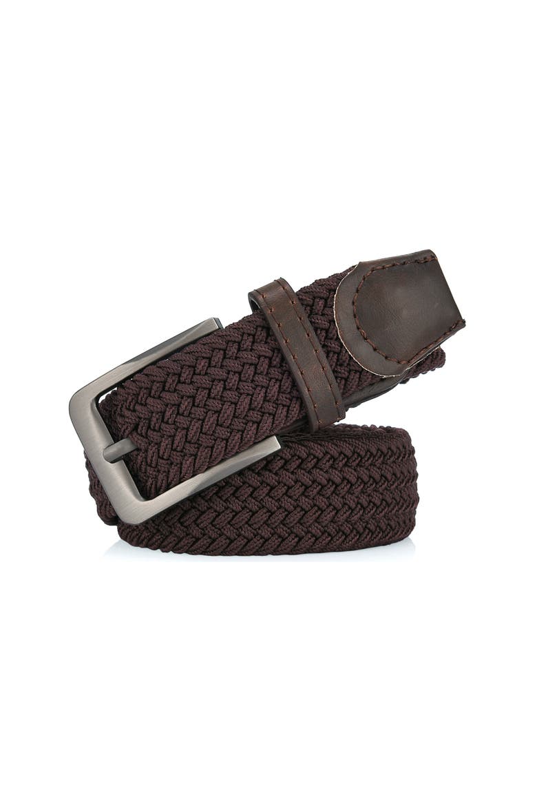 Braided Stretch Belt, Alternate, color, Brown
