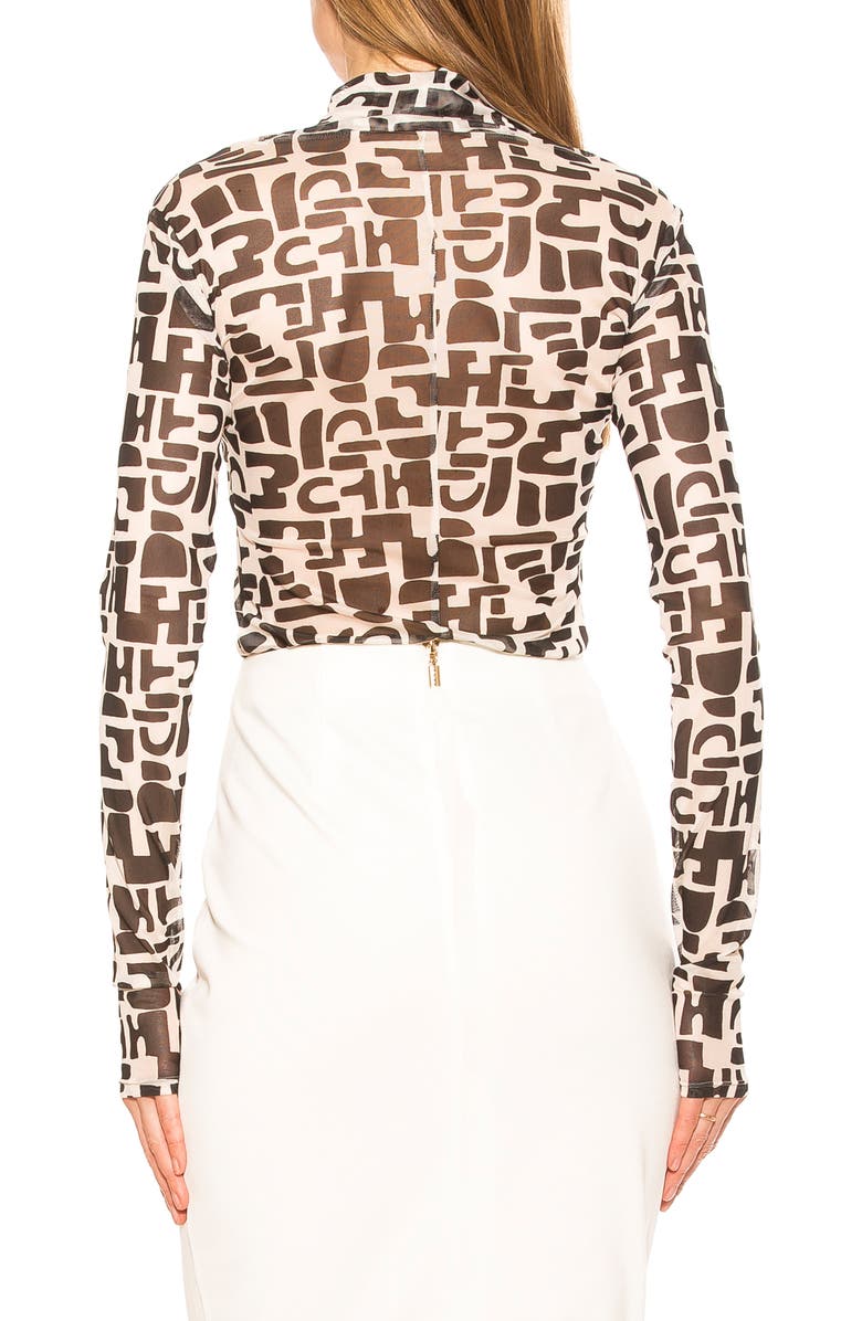 Alexia Admor Doja Mock Neck Mesh Top, Alternate, color, 
