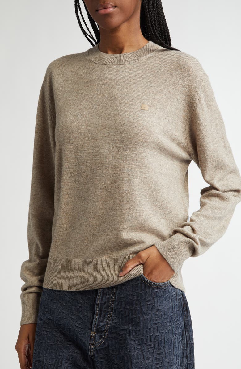 Acne Studios Wool & Yak Hair Sweater, Alternate, color, Greige Melange Drn
