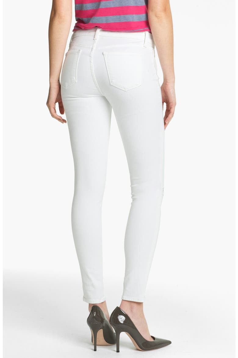 Destroyed Skinny Jeans, Alternate, color, BLANC DESTRUCT