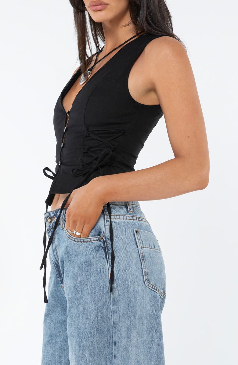 Princess Polly STAVIA VEST TOP BLACK, Alternate, color, Black