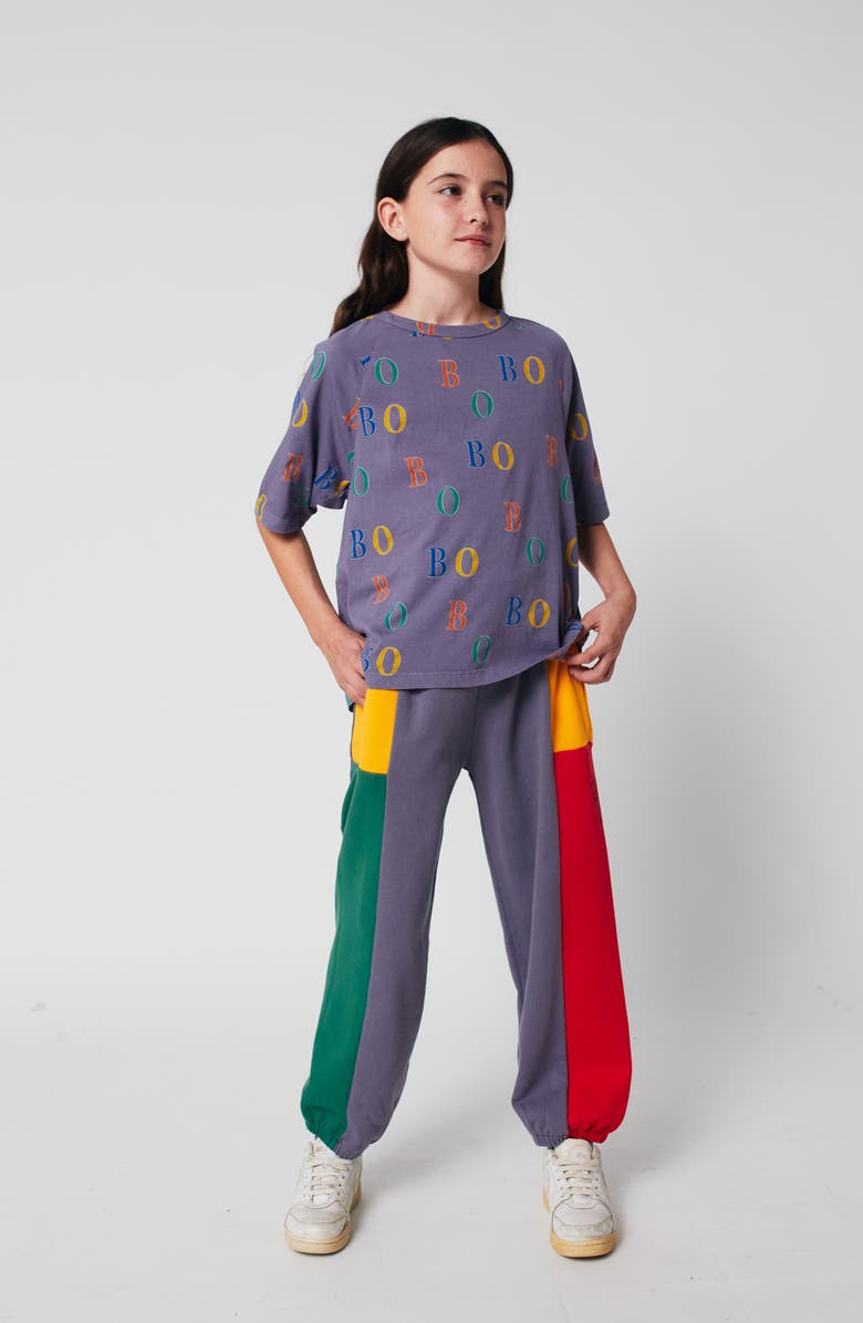 Bobo Choses Kids' B.C. Colorblock Organic Cotton Joggers, Alternate, color, Grey Multicolor