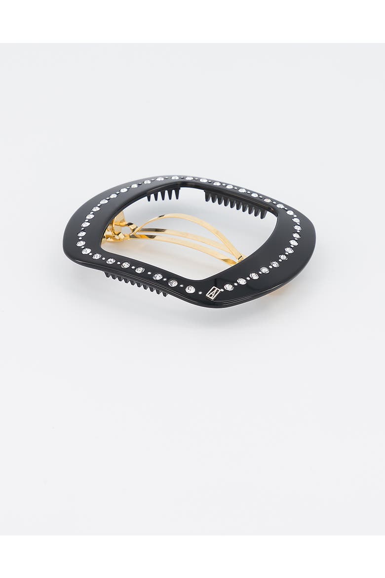 Palais Royal Strass Hollow Acetate Barrette, Alternate, color, Black
