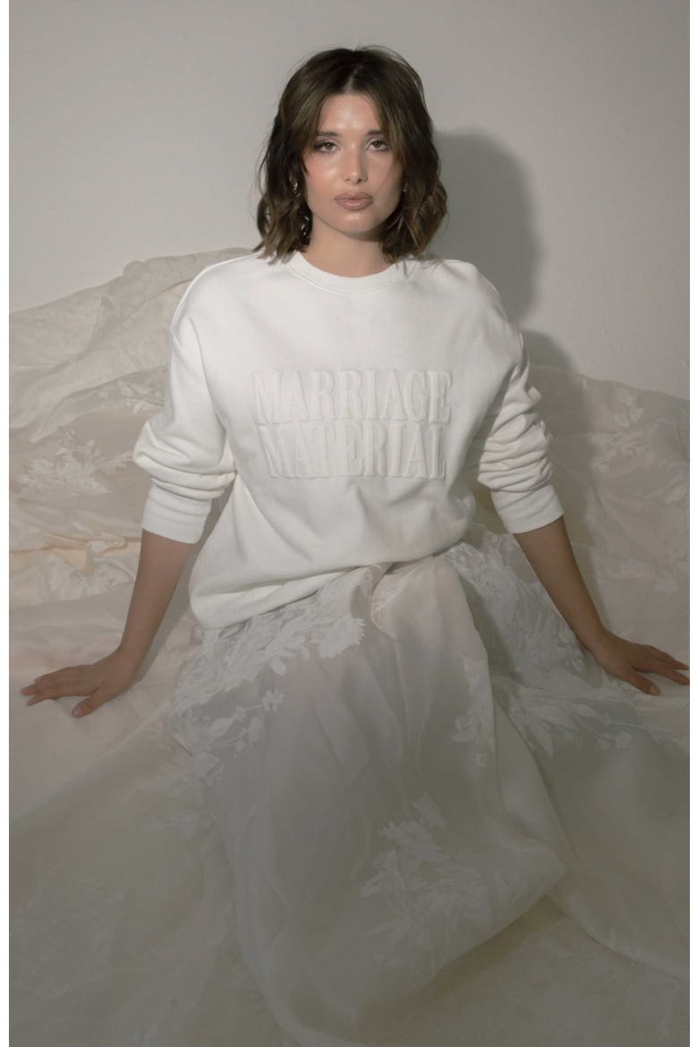 Marriage Material Collection Oversize Crewneck, Alternate, color, White