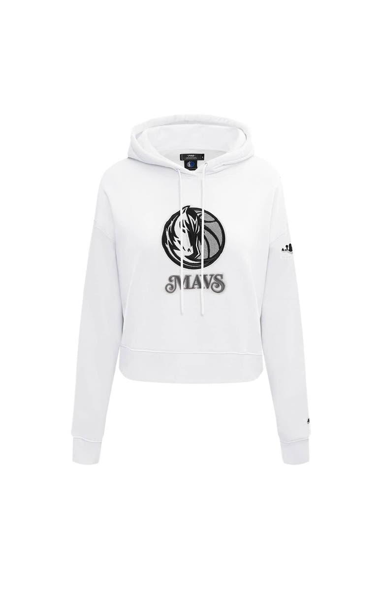PRO STANDARD Women's Pro Standard White Dallas Mavericks 2024/25 City Edition Chenille Applique Cropped Pullover Hoodie, Alternate, color, 