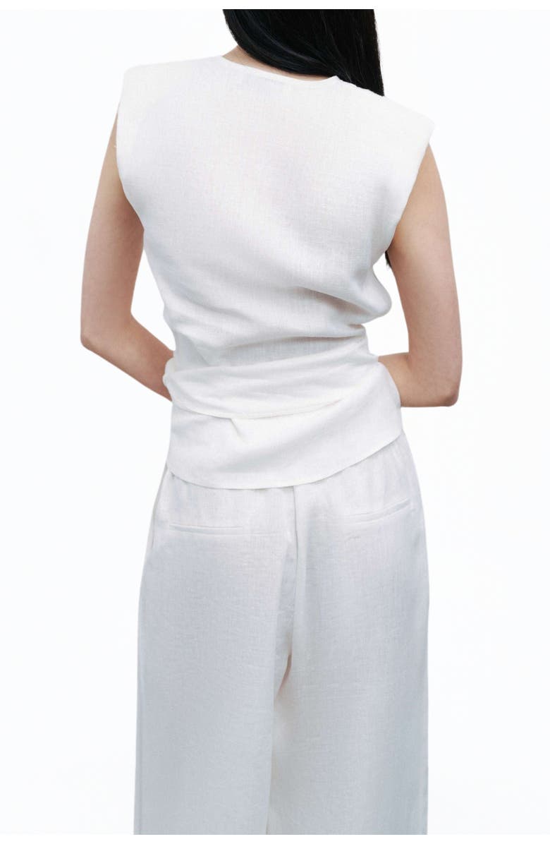 Nocturne Linen Waist Accessory Detailed Blouse, Alternate, color, 
