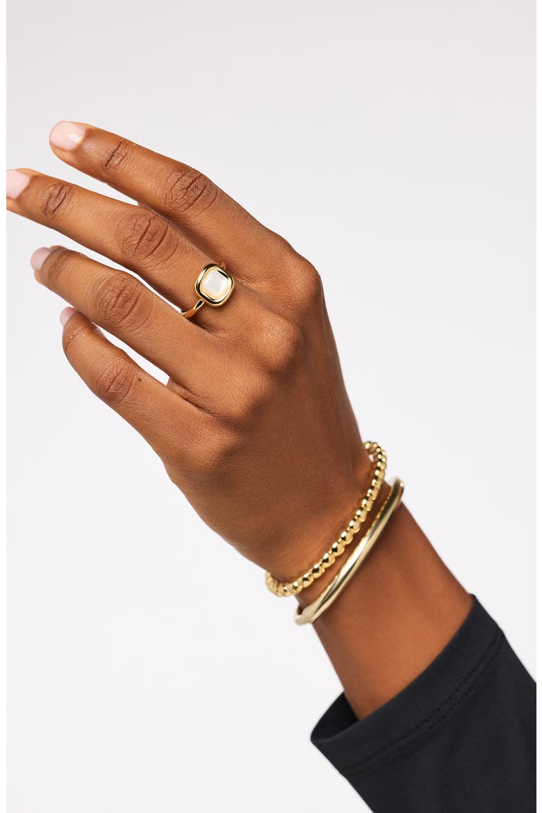 Clara Mother-of-Pearl Statement Ring, Alternate, color, GOLD / WHITE
