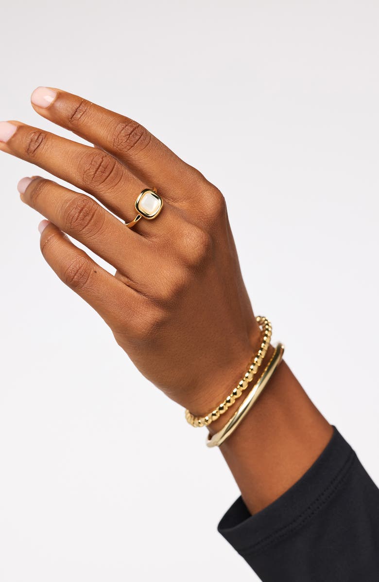 Ana Luisa Clara Mother-of-Pearl Statement Ring, Alternate, color, Gold / White