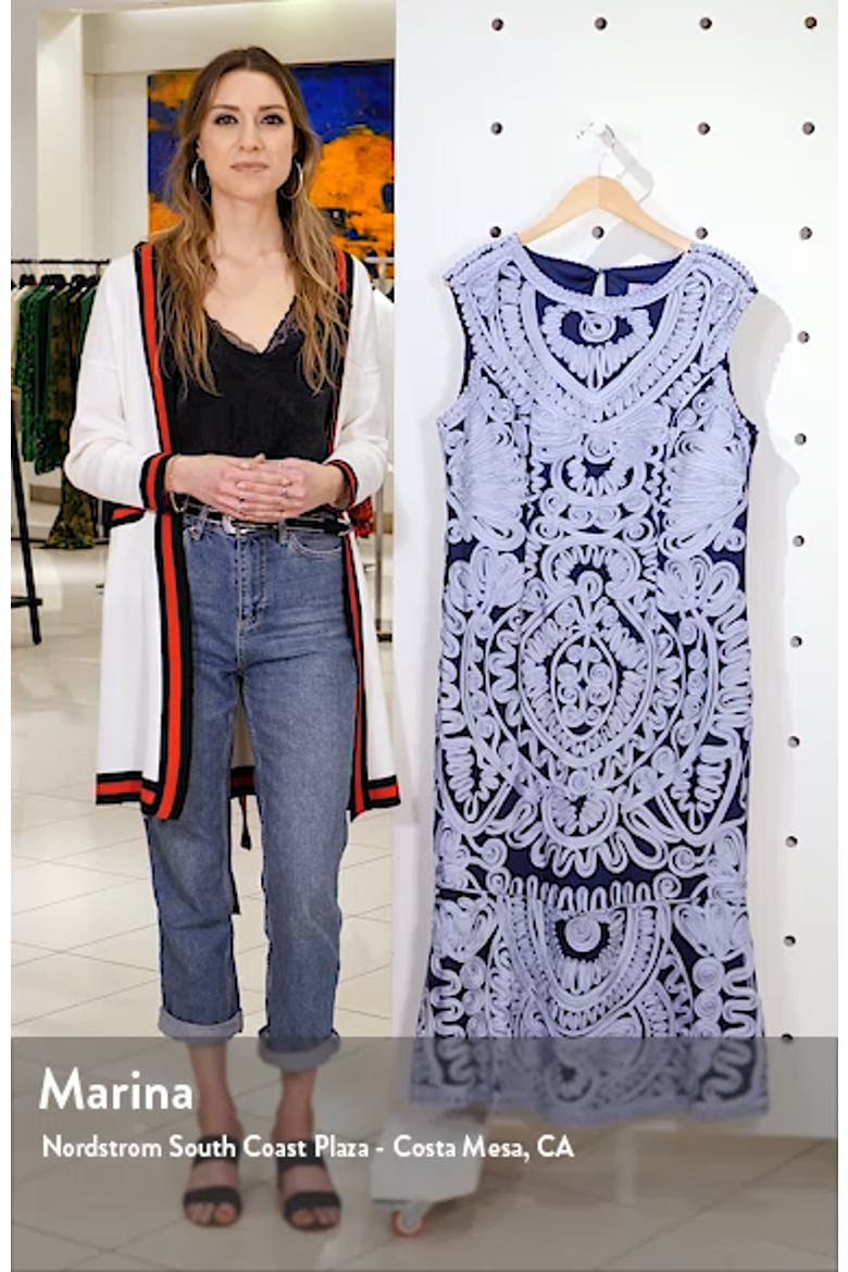 Soutache Mesh Midi Dress video