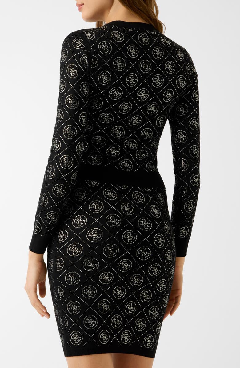 GUESS Rhinestone Crop Sweater, Alternate, color, Black