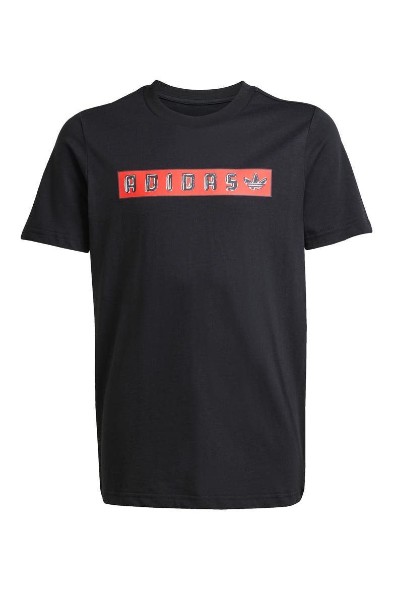 Kids' Cotton Graphic T-Shirt, Main, color, BLACK