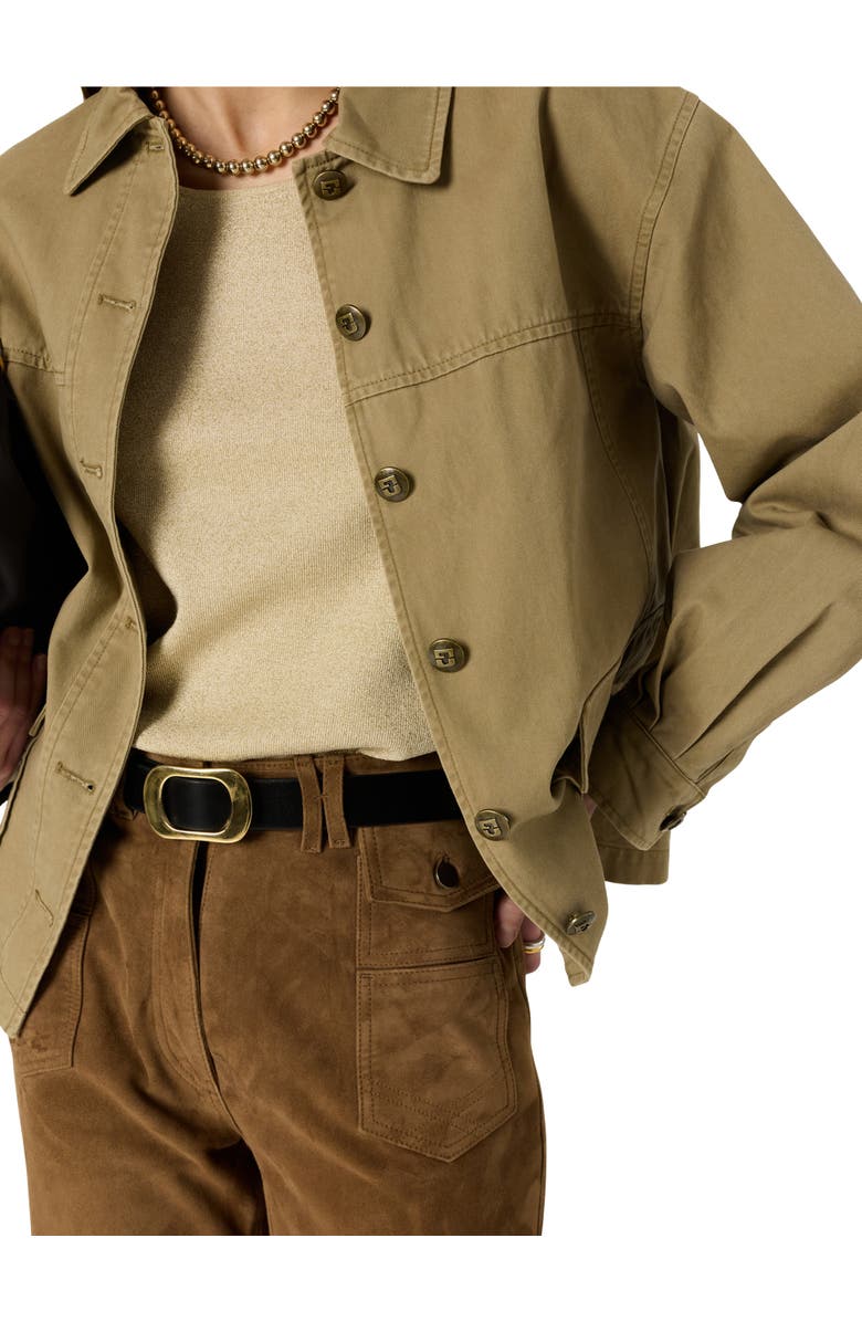 GERARD DAREL Tyana Boxy Denim Jacket, Alternate, color, Medium Khaki