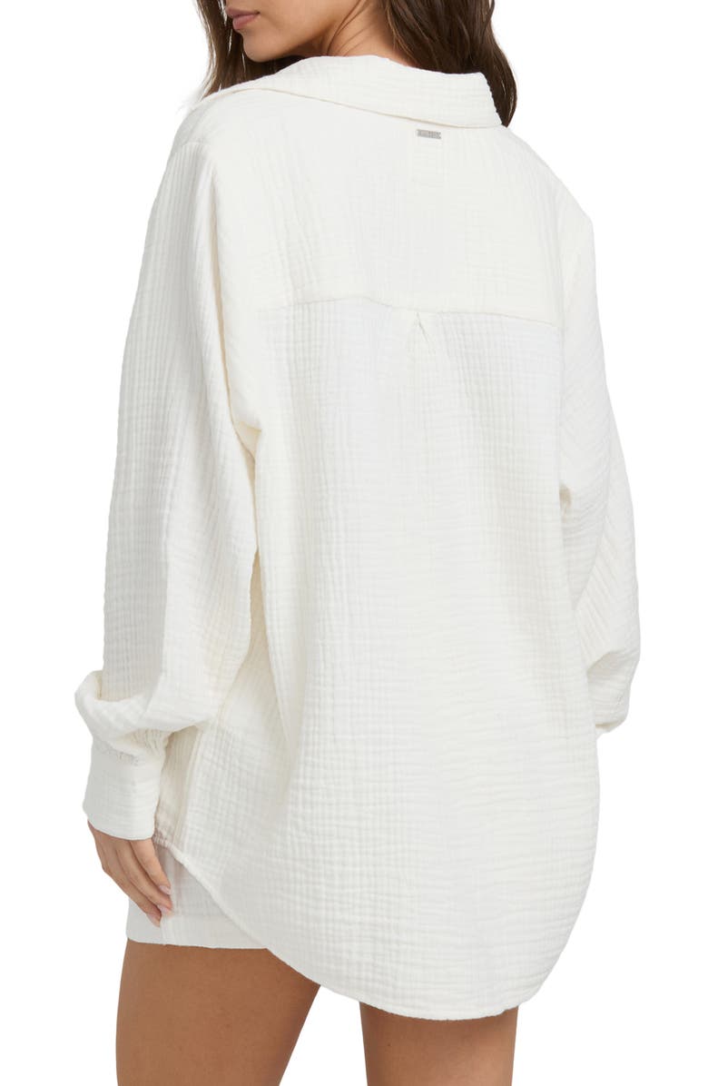 Billabong Swell Gauze Button-Up Shirt, Alternate, color, Salt Crystal